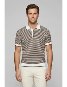 Nerovago polo maglia a righe in cotone extra fine 661053-NV [c4ac31c9]