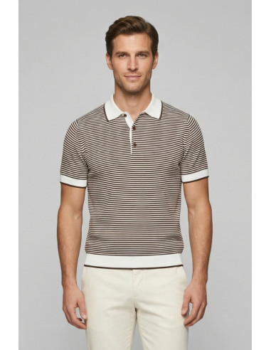 Nerovago polo maglia a righe in cotone extra fine 661053-NV [c4ac31c9]