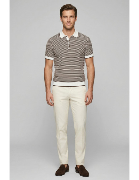 Nerovago polo maglia a righe in cotone extra fine 661053-NV [aa97b3c0]