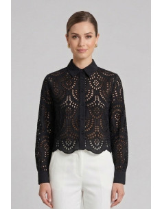 Markup camicia cropped in pizzo sangallo MW1630014 [4f5ae4ee]