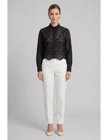 Markup camicia cropped in pizzo sangallo MW1630014 [216166e7]