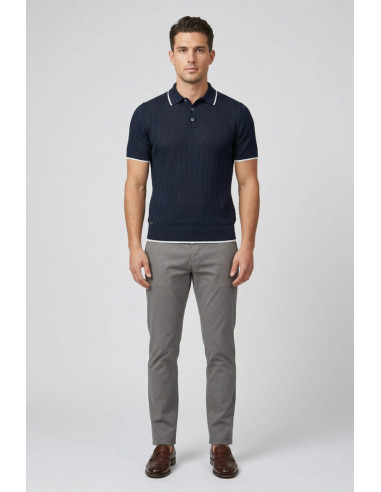 Urban Ring polo maglia in misto lino e cotone crochet UR1100022 [0cba2f66]