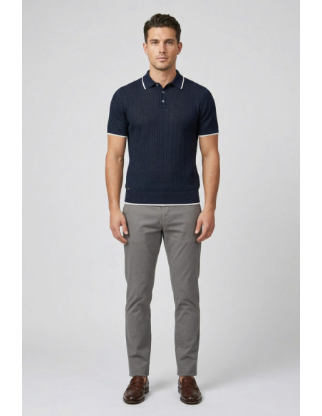 Urban Ring polo maglia in misto lino e cotone crochet UR1100022 [0cba2f66]