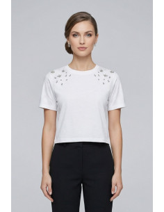 Markup t-shirt in cotone con dettagli luminosi MW1610002 [1e3145f9]
