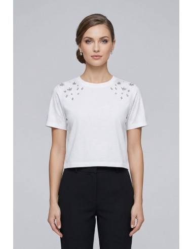 Markup t-shirt in cotone con dettagli luminosi MW1610002 [1e3145f9]