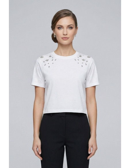 Markup t-shirt in cotone con dettagli luminosi MW1610002 [1e3145f9]