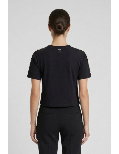 Markup t-shirt in cotone con dettagli luminosi MW1610002 [ec15be78]