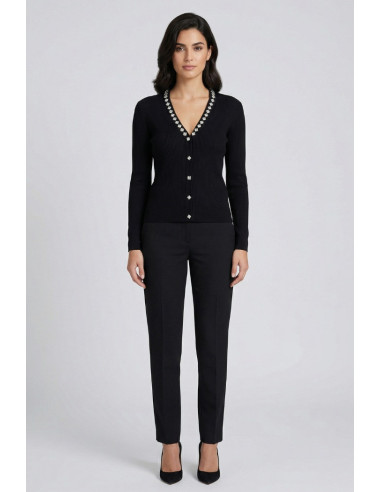 Sheis cardigan in misto viscosa con applicazioni pietre DS6146 [2b52ddff]