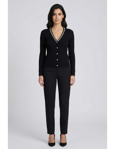 Sheis cardigan in misto viscosa con applicazioni pietre DS6146 [2b52ddff]