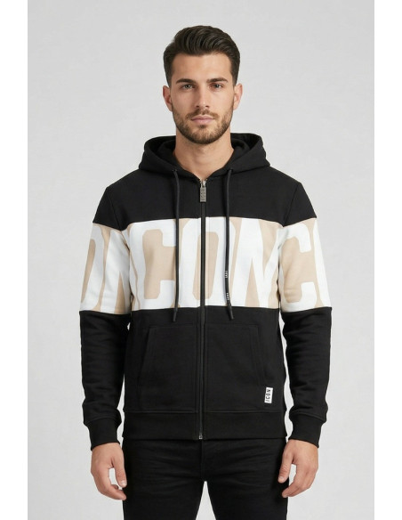Icon felpa da uomo con logo a contrasto in cotone stretch iuf019 [7cb01b67]
