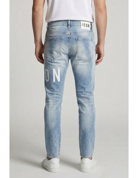 Icon jeans slim fit con logo fronte/retro Rhode Island IUD001 [616a77a1]