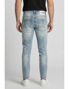 Icon jeans slim fit con maxi logo laserizzato Rhode Island IUD012 [b90b93b9] 2