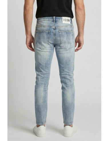 Icon jeans slim fit con maxi logo laserizzato Rhode Island IUD012 [602dd0b4]