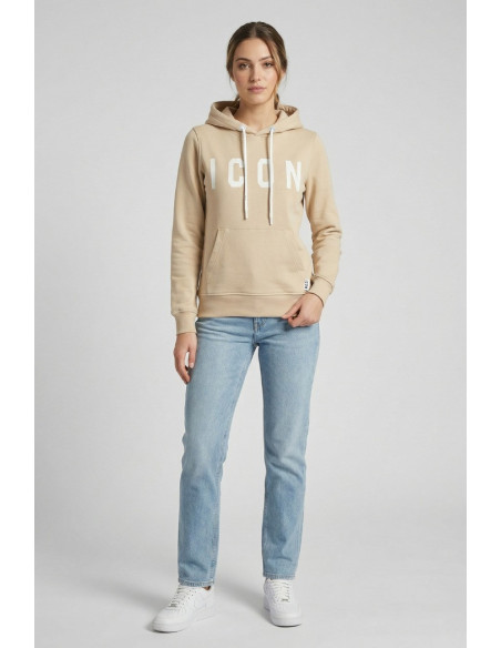 Icon felpa con maxi logo in cotone stretch IDF008 [bac201f6]