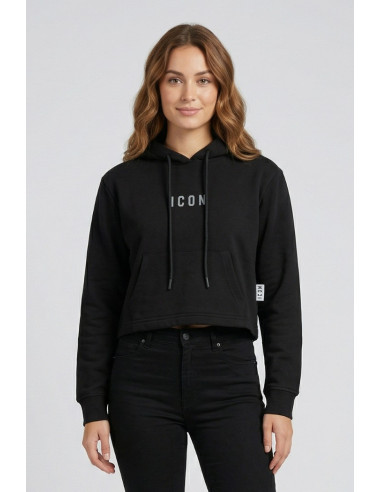 Icon felpa in cotone stretch con cappuccio e mini logo IDF001 [fa34dbda]
