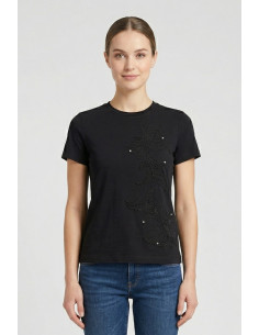 PDK t-shirt in cotone con ricamo floreale 3297P4586 [bc0d077c]
