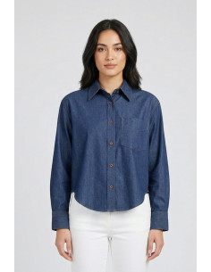 PDK camicia in tela di denim di cotone 056868 [495ba236]
