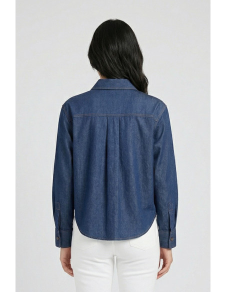 PDK camicia in tela di denim di cotone 056868 [907de13b]