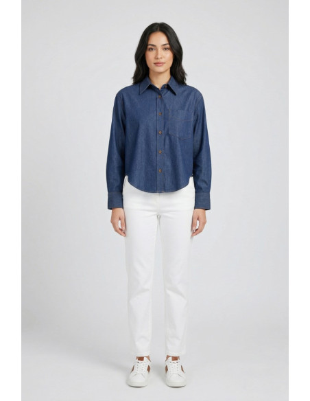 PDK camicia in tela di denim di cotone 056868 [2760203f]