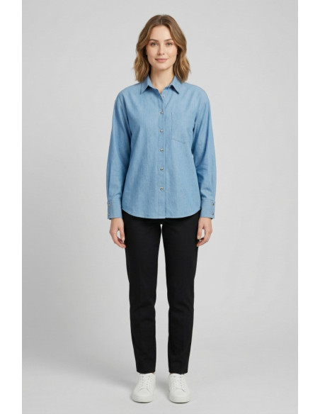 PDK camicia in tela di  denim di cotone 056977 [6d9256e0]
