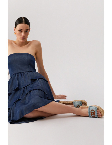 Liu Jo ciabatte in denim con maxi logo Paros 01 SA6099TX523 [12818f41]