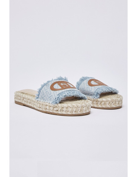 Liu Jo ciabatte in denim con maxi logo Paros 01 SA6099TX523 [a59c4e45]