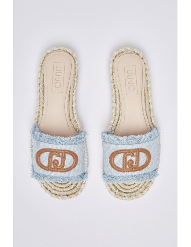 Liu Jo ciabatte in denim con maxi logo Paros 01 SA6099TX523 [17d1c85f]
