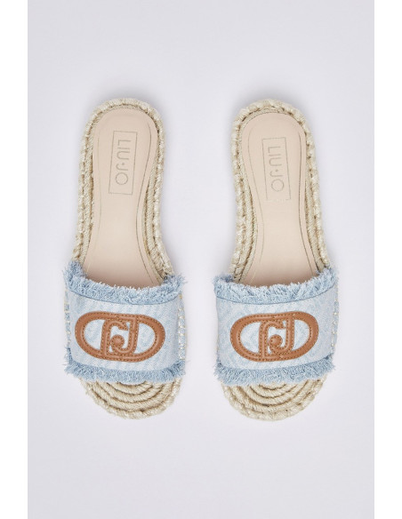 Liu Jo ciabatte in denim con maxi logo Paros 01 SA6099TX523 [17d1c85f]