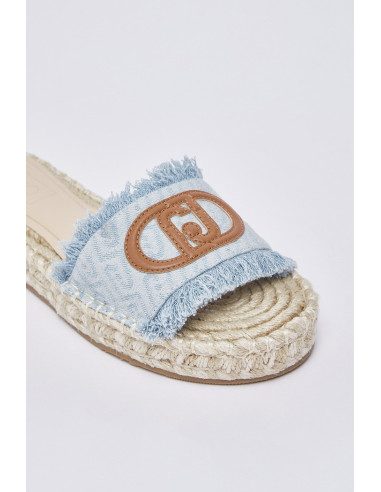 Liu Jo ciabatte in denim con maxi logo Paros 01 SA6099TX523 [79ea4a56]