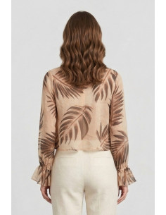 Markup blusa in mussola di cotone con rouches MW1610110 [91f55fa0] 2