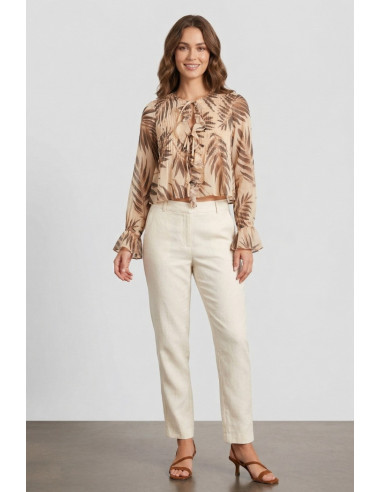 Markup blusa in mussola di cotone con rouches MW1610110 [ffcedda9]