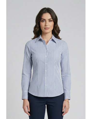PDK camicia rigata in cotone stretch 056951 [452a9a17]