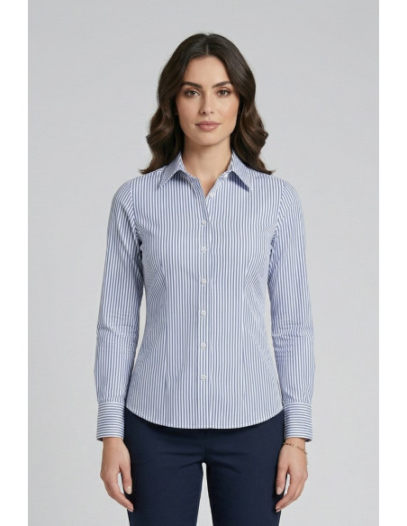PDK camicia rigata in cotone stretch 056951 [452a9a17]