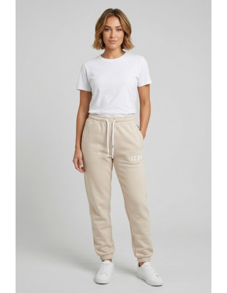 Icon jogger in cotone stretch con mini stampa logo IDP001 [fc1b293f]
