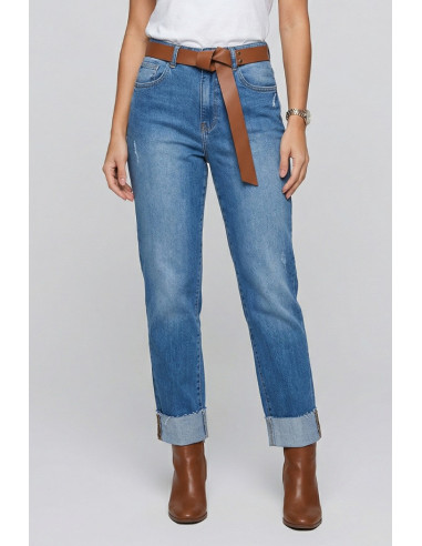 Maidoma jeans in denim di cotone stretch con risvolto pe26f337/ma8152 [074d4755]