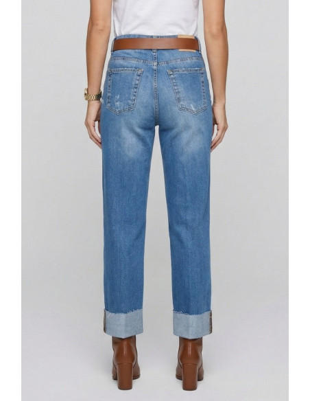 Maidoma jeans in denim di cotone stretch con risvolto pe26f337/ma8152 [de6b0458]