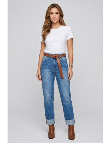 Maidoma jeans in denim di cotone stretch con risvolto pe26f337/ma8152 [6976c55c]