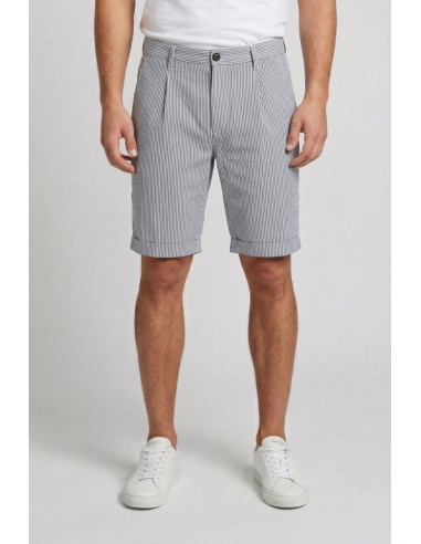 Markup bermuda con laccio in tessuto seersucker a righe MK1950247 [184bad24]