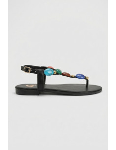 Gold & Gold sandalo infradito con pietre FL270 [2c46411b]