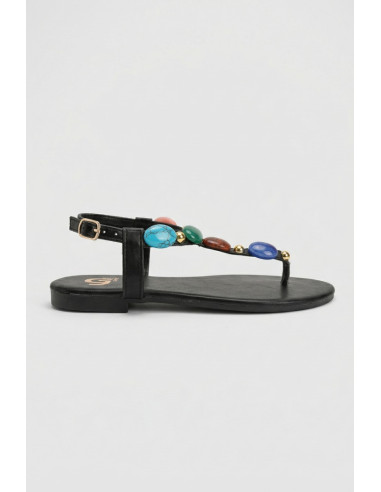 Gold & Gold sandalo infradito con pietre FL270 [2c46411b]