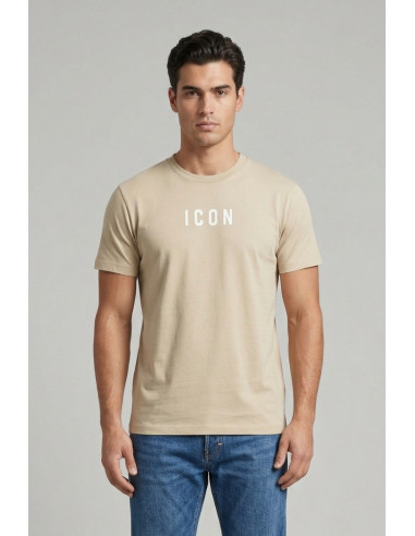 Icon t-shirt in cotone con stampa logo IUT002 [72d1bbbd]