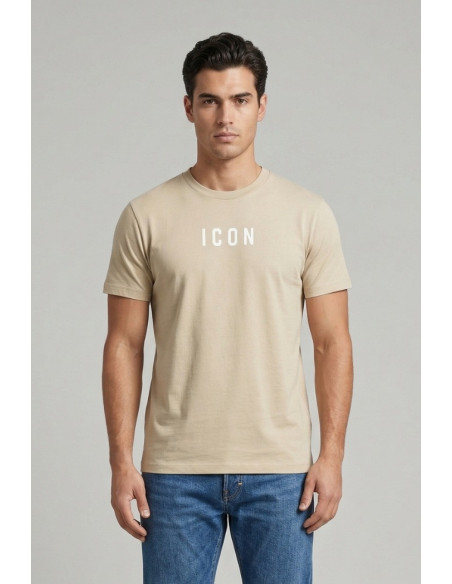Icon t-shirt in cotone con stampa logo IUT002 [72d1bbbd]
