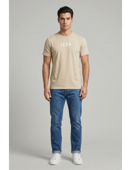 Icon t-shirt in cotone con stampa logo IUT002 [1cea39b4]