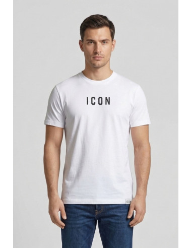 Icon t-shirt in cotone con stampa logo IUT002 [56071cb4]