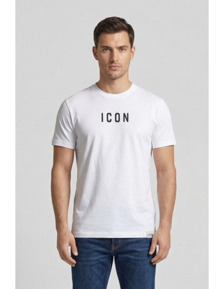 Icon t-shirt in cotone con stampa logo IUT002 [56071cb4]