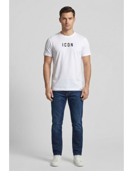 Icon t-shirt in cotone con stampa logo IUT002 [383c9ebd]