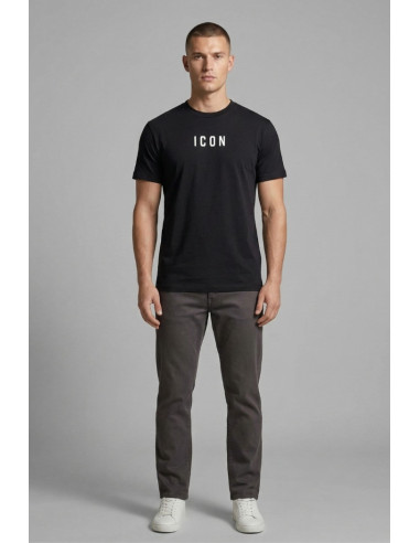 Icon t-shirt in cotone con stampa logo IUT002 [133e2631]