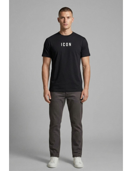 Icon t-shirt in cotone con stampa logo IUT002 [133e2631]