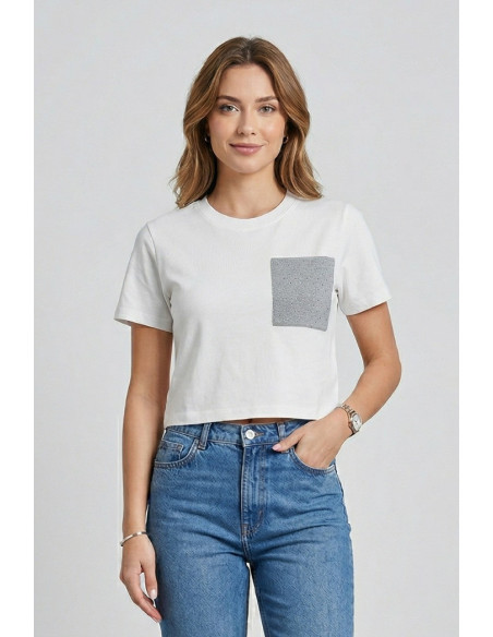 Blash t-shirt cropped in cotone BS1710011 [65159817]