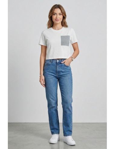 Blash t-shirt cropped in cotone BS1710011 [0b2e1a1e]